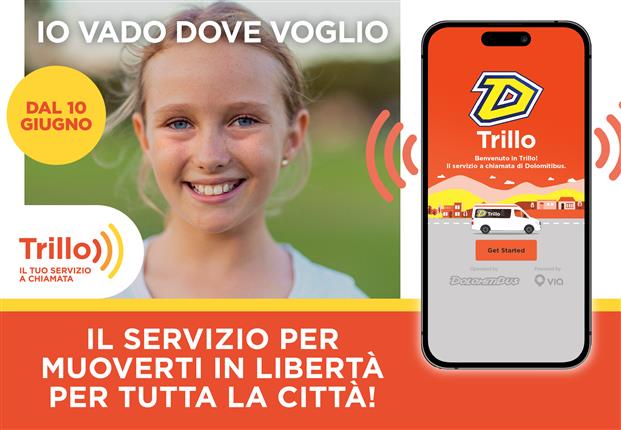 Dal 10 giugno si viaggia con  “Trillo Dolomiti Bus”. Il nuovo servizio a chiamata di Belluno e Feltre: muoversi in libertà non è mai stato così semplice